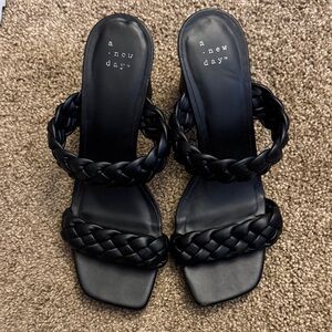 A New Day Women's Black Braided Sandals